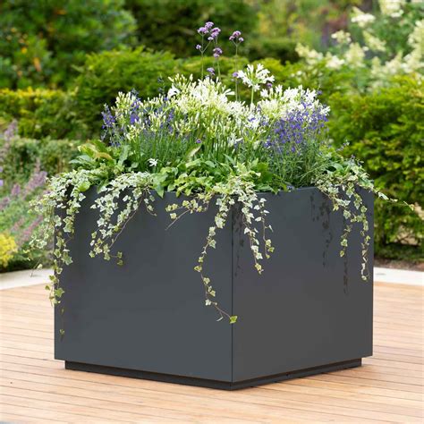 metal square planter boxes|extra large square garden planters.